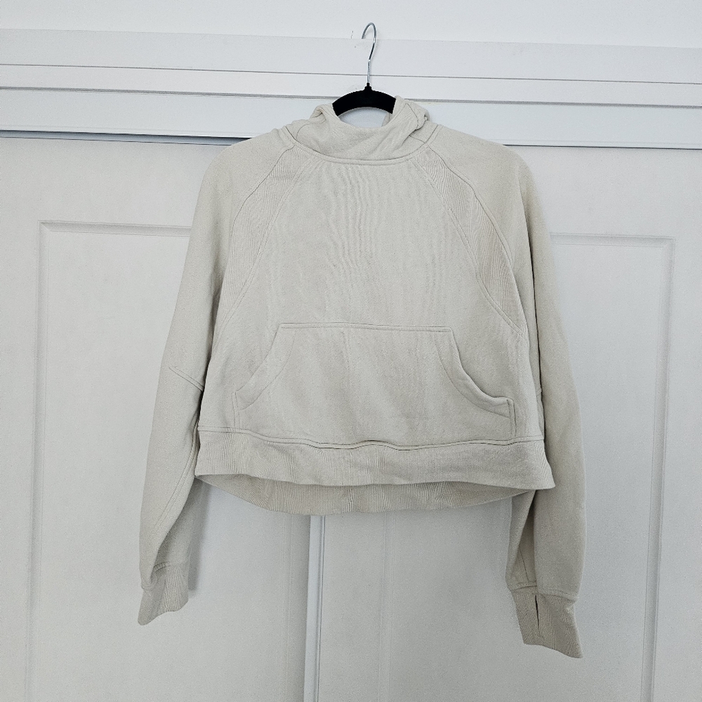 Lululemon oversized cropped scuba hoodie in bone, Size M/L - Picture 2 of 4